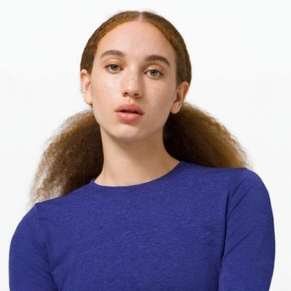 LULULEMON SWIFTLY BREATHE LONG SLEEVE TEE IN BLAZER BLUE/LARKSPUR SIZE 6 - Picture 4 of 5